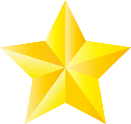 golden star isolated on white metal star isolatedのイラスト素材