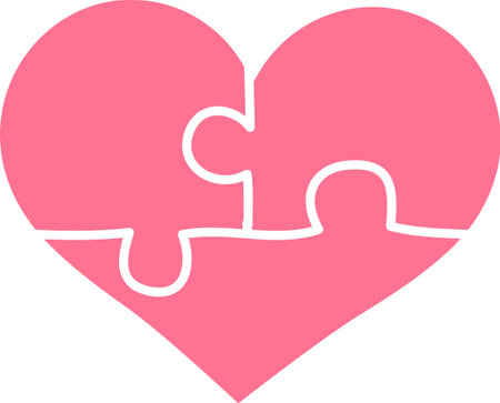pink puzzle heartのイラスト素材