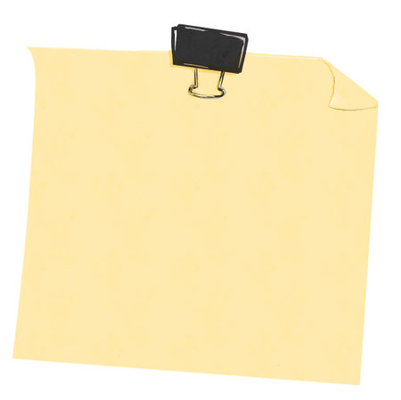 close up of a note paper on white backgroundの写真素材