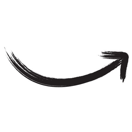 Grunge brush stroke. Ink hand drawn arrow. Vector illustration.の写真素材