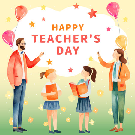 world teachers day watercolor Background for world teachers's dayのイラスト素材