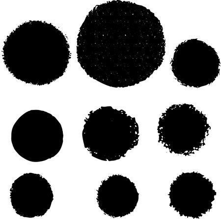 BLACK Circular grunge texture banner SETのイラスト素材