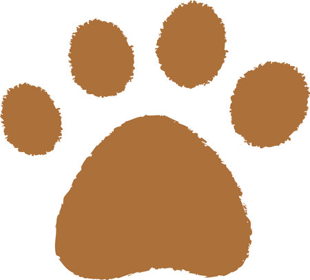Paw print sticker, animal vector clipart paper textured designのイラスト素材
