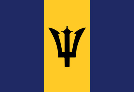 Barbados flag illustrator country flagsのイラスト素材