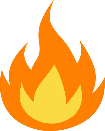 a cute fire flames in flat designのイラスト素材