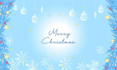Winter christmas composition christmas ball card backgroundのイラスト素材