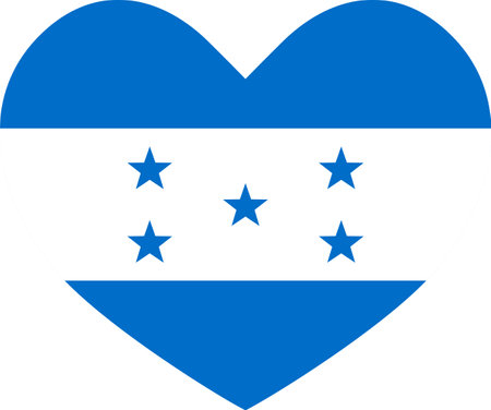 Honduras flag heart shaped icon illustrator country flags symbol nationのイラスト素材