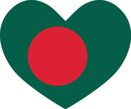 Bangladesh flag heart shaped icon illustrator country flags symbol nationのイラスト素材