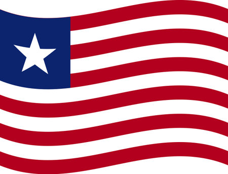 Liberia flag illustrator country flags symbol nation waving iconのイラスト素材