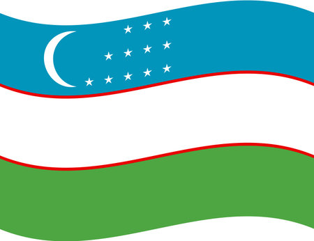 Uzbekistan flag illustrator country flags symbol nation waving iconのイラスト素材