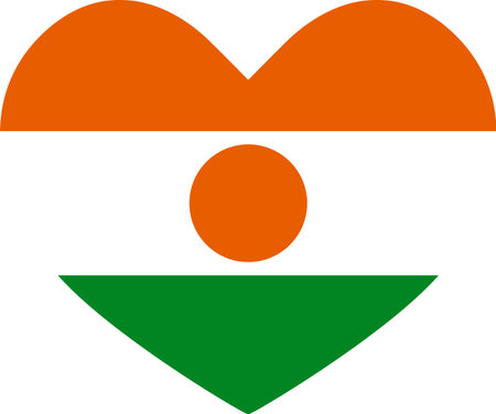 Niger flag heart shaped icon illustrator country flags symbol nationのイラスト素材