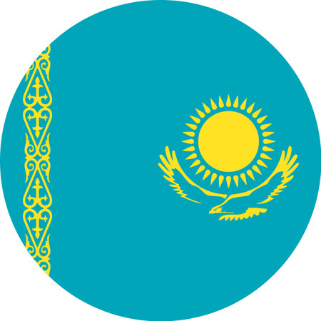 Kazakhstan flag illustrator country flags round symbol nation circular flagsのイラスト素材