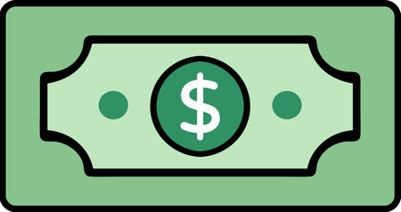 Flat Style Banknote Icon Cash Money Symbolのイラスト素材