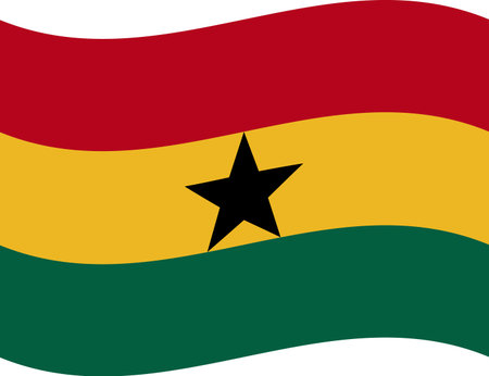 Ghana flag illustrator country flags symbol nation waving iconのイラスト素材