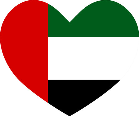 United Arab Emirates flag heart shaped icon illustrator country flags symbol nationのイラスト素材