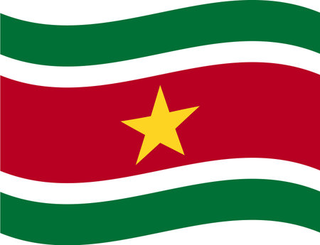 Suriname flag illustrator country flags symbol nation waving iconのイラスト素材