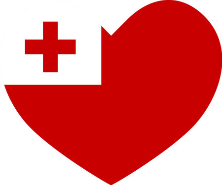 Tonga flag heart shaped icon illustrator country flags symbol nationのイラスト素材