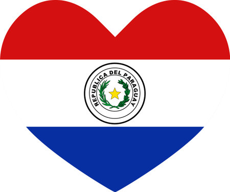 Paraguay flag heart shaped icon illustrator country flags symbol nationのイラスト素材