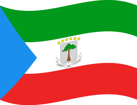 Equatorial Guinea flag illustrator country flags symbol nation waving iconのイラスト素材