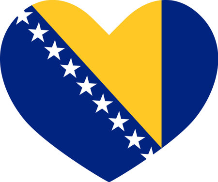 Bosnia And Herzegovina flag heart shaped icon illustrator country flags symbol nationのイラスト素材