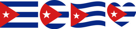 Cuba flag illustrator country flags symbol National Collection Internationalのイラスト素材