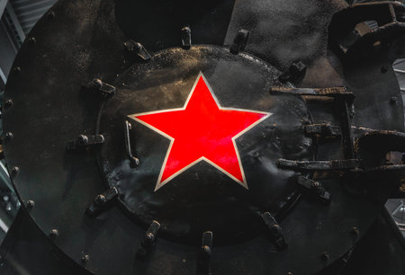 Old retro former Soviet Union red star symbolの写真素材
