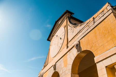 ancient sundial at middayの写真素材