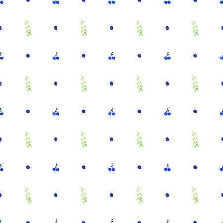 hand drawn blueberry watercolor seamless pattern vectorのイラスト素材