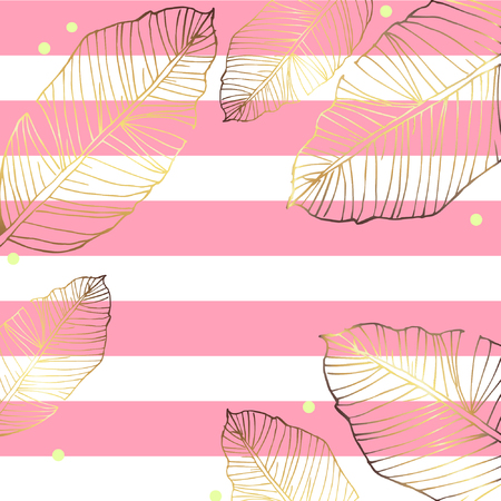 hand drawn tropical leafのイラスト素材