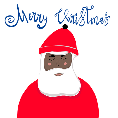 Illustration of Santa Claus made in doodle style. New Year design for greeting card made in vector. illustrationのイラスト素材