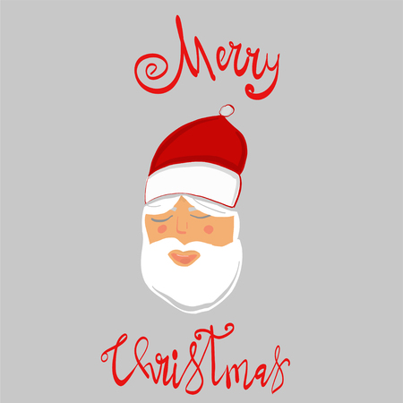 Illustration of Santa Claus made in doodle style. New Year design for greeting card made in vector. illustrationのイラスト素材