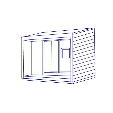 container house vector  isolatedのイラスト素材