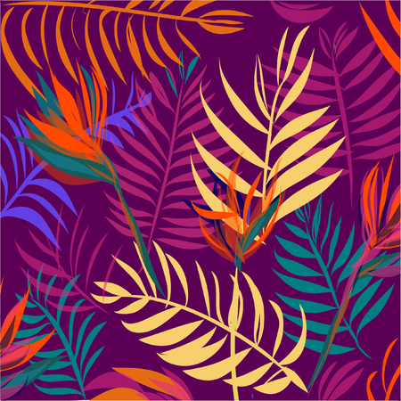 hand drawn Tropical leaf vectorのイラスト素材