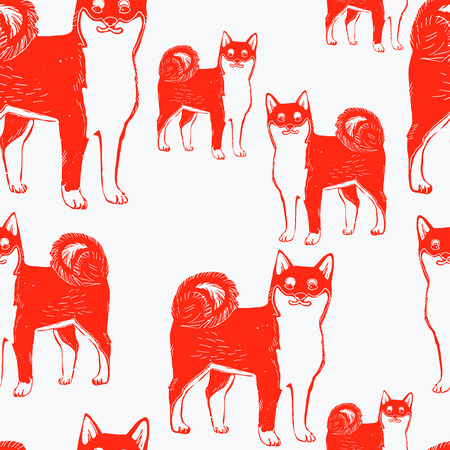 Funny shiba inu dog smile icon, vector illustrationのイラスト素材