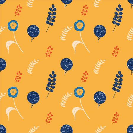 hand drawn floral setのイラスト素材