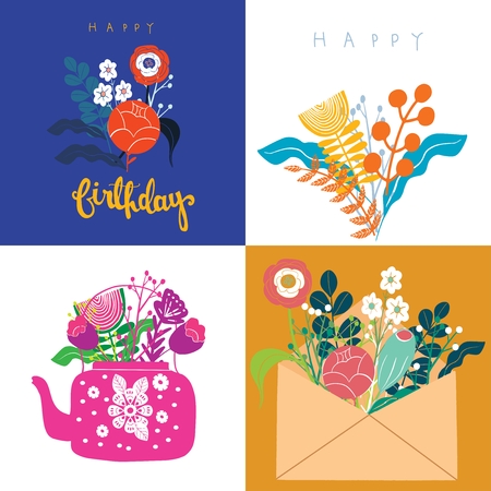 Flower meadow  backgroundのイラスト素材