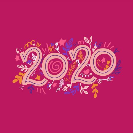 Happy New Year 2020 golden poster. gold gift card or banner. Greeting template new year. Vector illustrationのイラスト素材