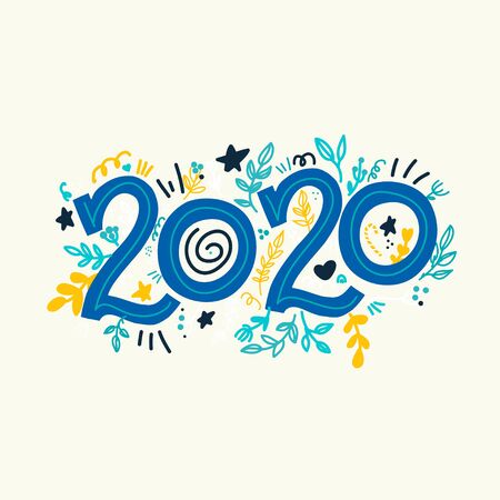 Happy New Year 2020 golden poster. gold gift card or banner. Greeting template new year. Vector illustrationのイラスト素材