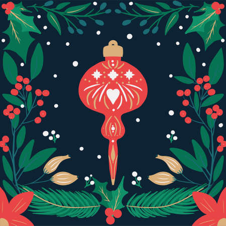 Modern Christmas and new year card art deco style vectorのイラスト素材