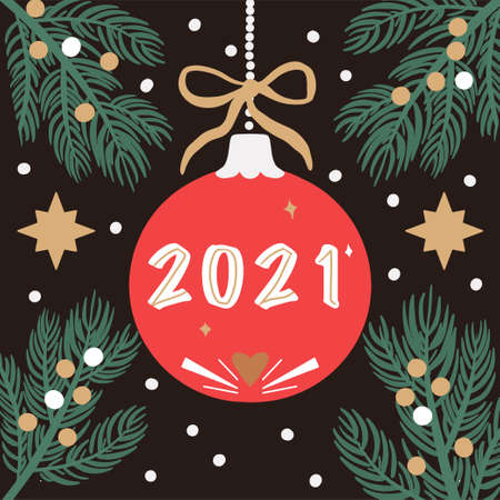 Modern Christmas and new year card art deco style vectorのイラスト素材