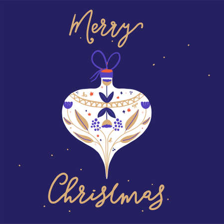 Merry Christmas and Happy New Year greetings card vectorのイラスト素材