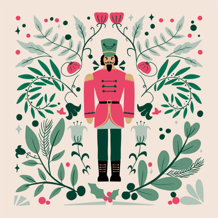 Merry Christmas and Happy New Year greetings card vector