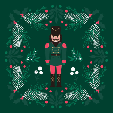 Merry Christmas and Happy New Year greetings card