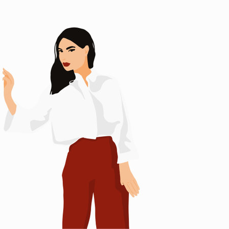 Set of Fashion girls flat minimalistic illustrationのイラスト素材