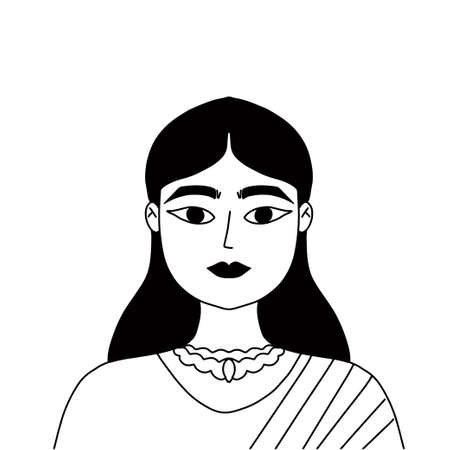 Indian desi girls in traditional clothes with traditional gold earringsのイラスト素材