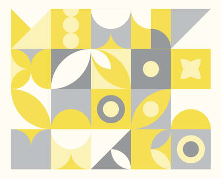 Abstract geometric mural colorful background in Bauhaus style. pattern designのイラスト素材