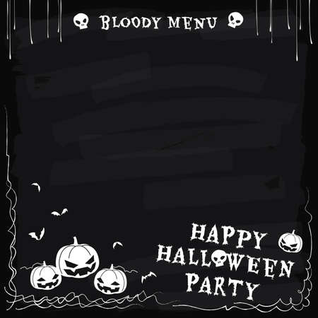 Halloween party chalkboard bloody menu boardのイラスト素材
