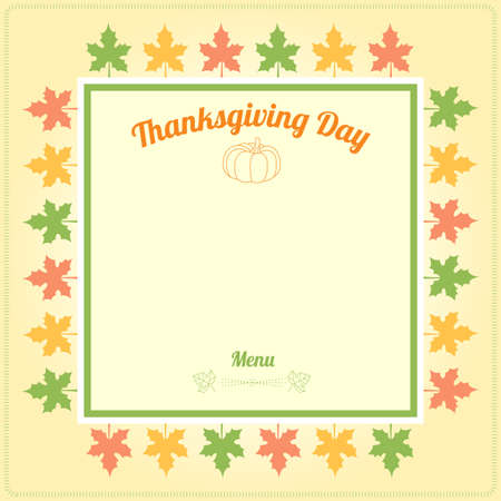 Thanksgiving day menu template in vectorのイラスト素材