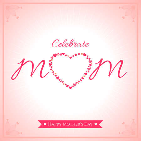 Happy mother day banner card with heartのイラスト素材