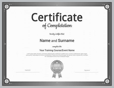 Certificate template in vector for achievement graduation completionのイラスト素材